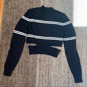 Stripped cut-out cropped top